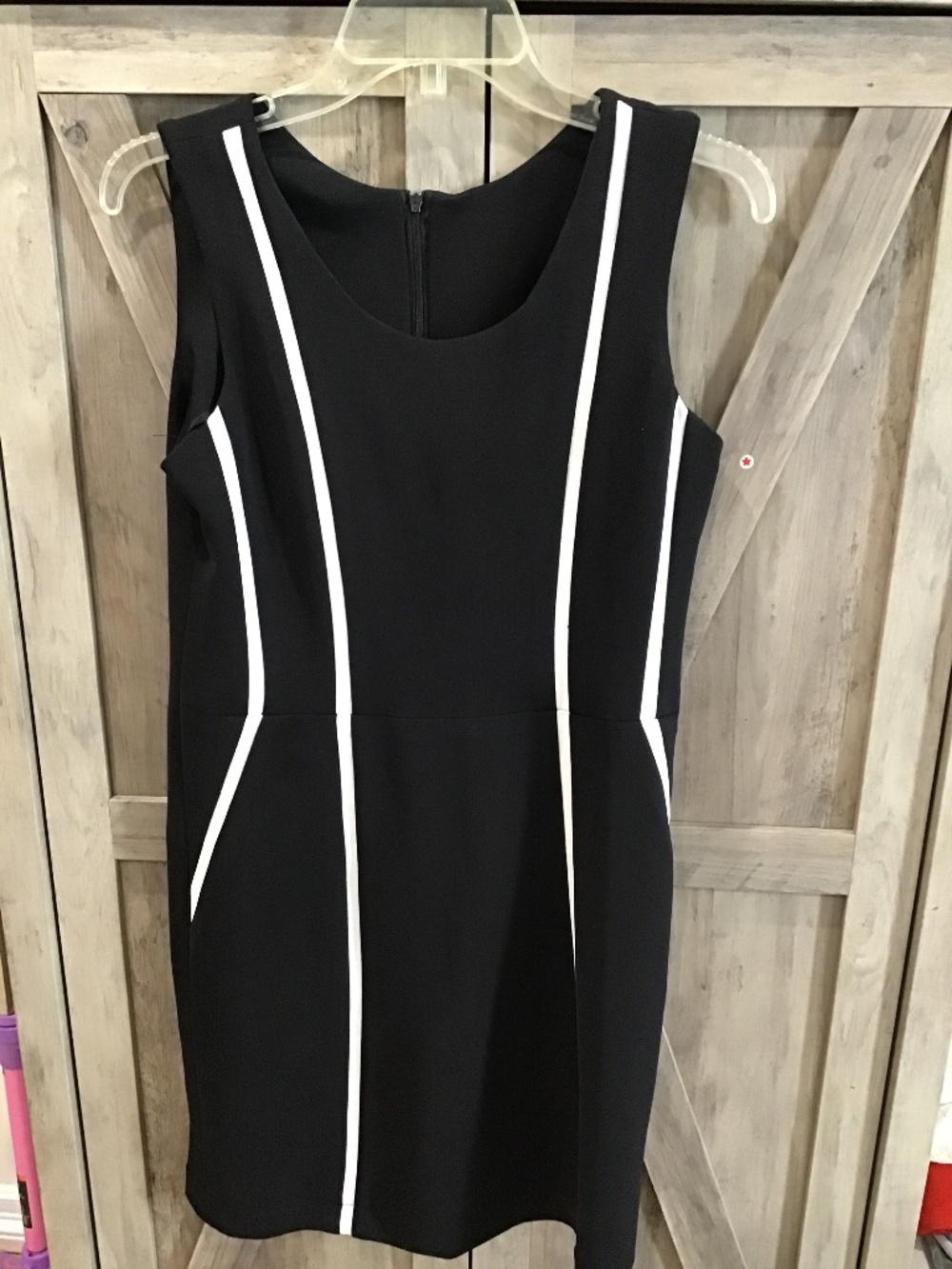 Black dress with white contouring lines NWT